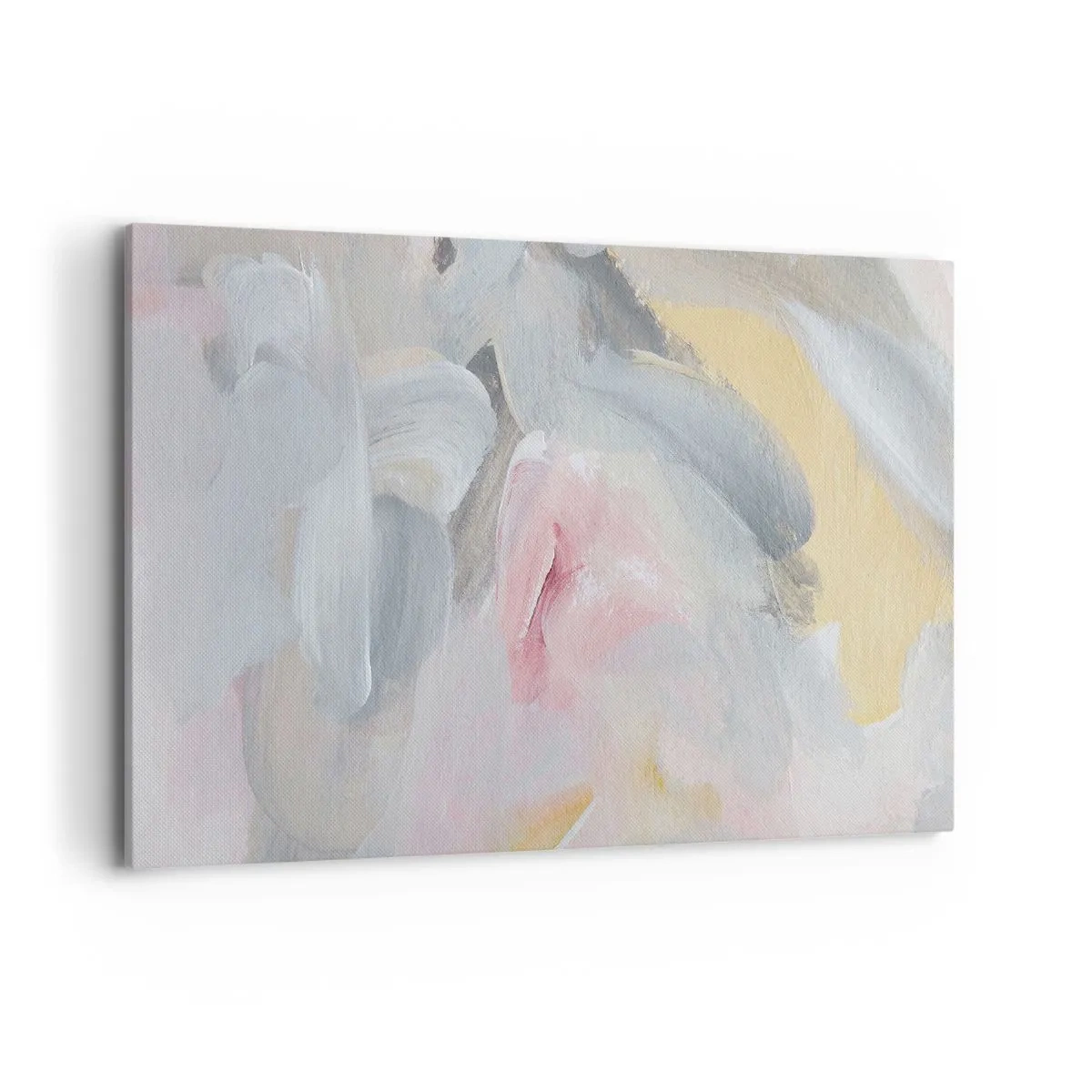 Bild auf Leinwand - Leinwandbild - Abstrakte Pastellstriche in Rosa- und Grautönen. - 120x80cm - In einer Pastellwelt - Moderne Wanddekoration für Wohnzimmer und Schlafzimmer ARTTOR