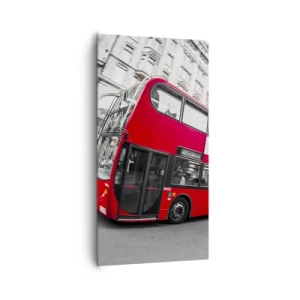 Bild auf Leinwand - Leinwandbild - London traditionell - mit dem Bus - 65x120 cm