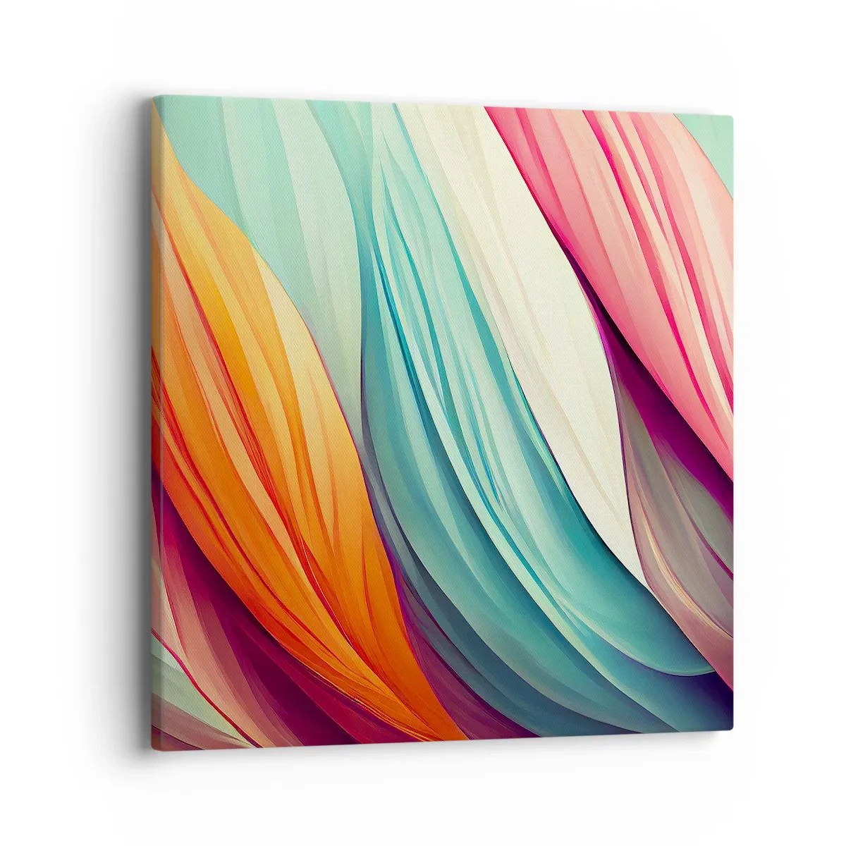 Bild auf Leinwand - Leinwandbild - Regenbogengewebe - 40x40 cm