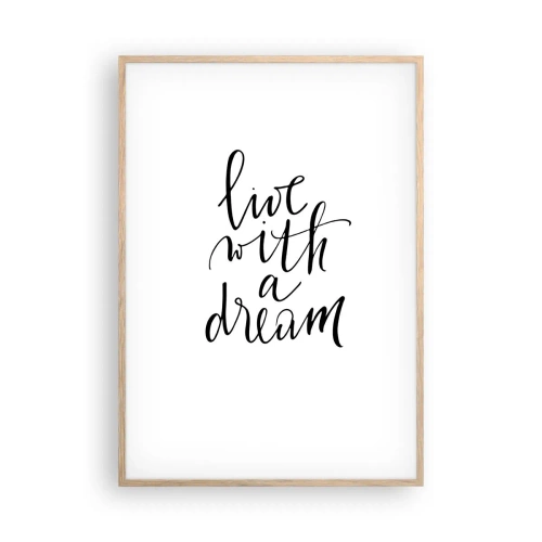 Poster in einem Rahmen aus heller Eiche - Na sicher - 70x100 cm