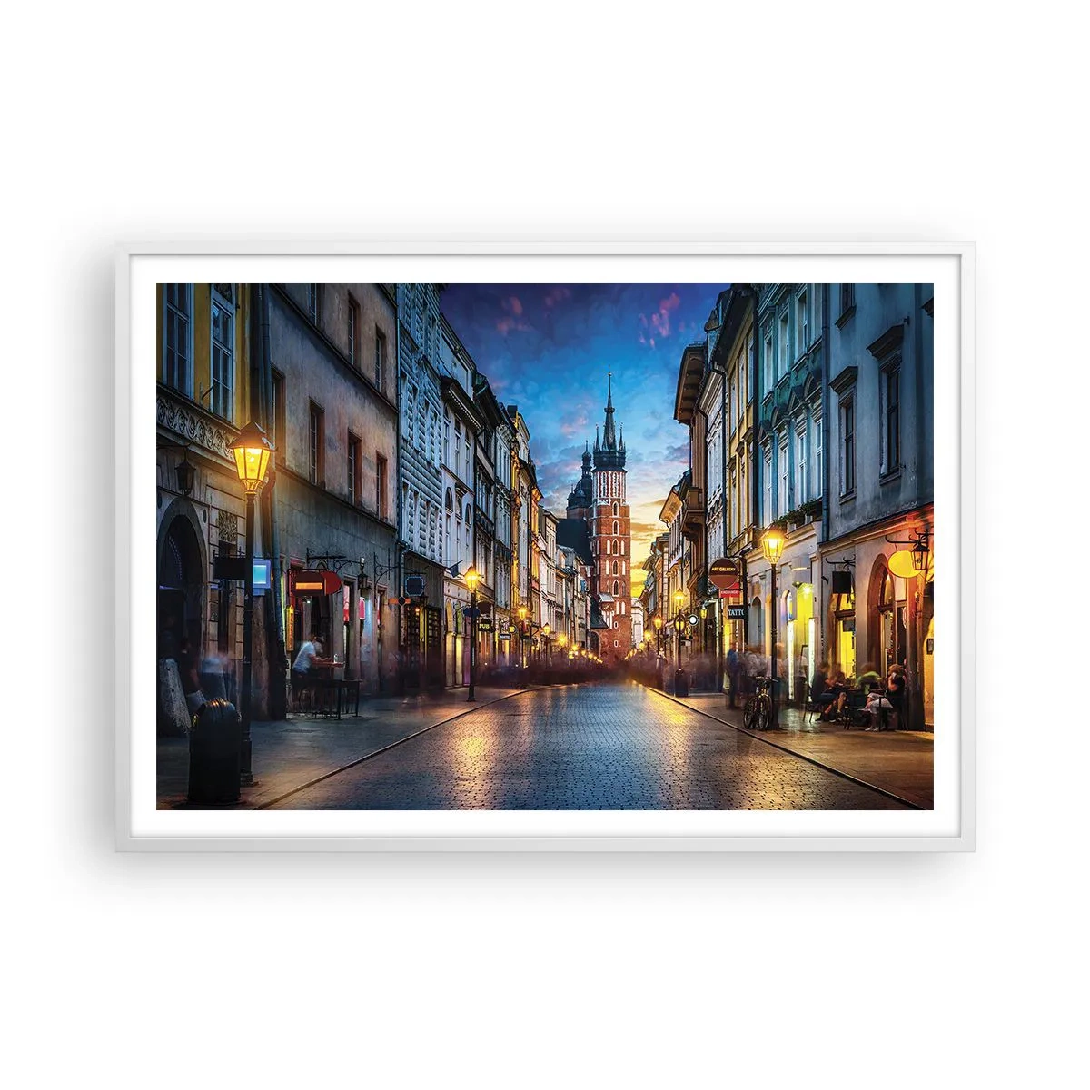 Poster in einem weißen Rahmen - Krakauer Charme - 100x70 cm