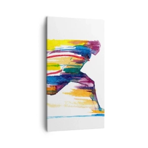 Bild auf Leinwand - Leinwandbild - Über den Regenbogen laufen - 45x80 cm