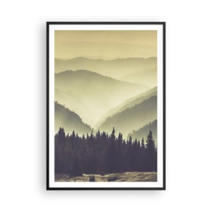 Poster in einem schwarzem Rahmen - Hinter den sieben Bergen ... - 70x100 cm