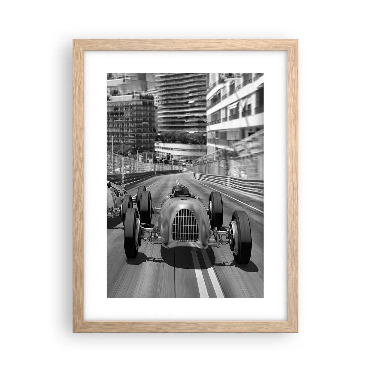Poster in einem Rahmen aus heller Eiche - Vor langer Zeit in Monte Carlo - 30x40 cm