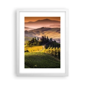 Poster in einem weißen Rahmen - Arkadien - die toskanische Landschaft - 30x40 cm
