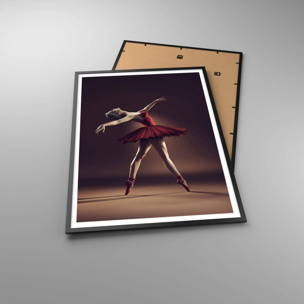 Poster in einem schwarzem Rahmen - Eine Primaballerina - 70x100 cm