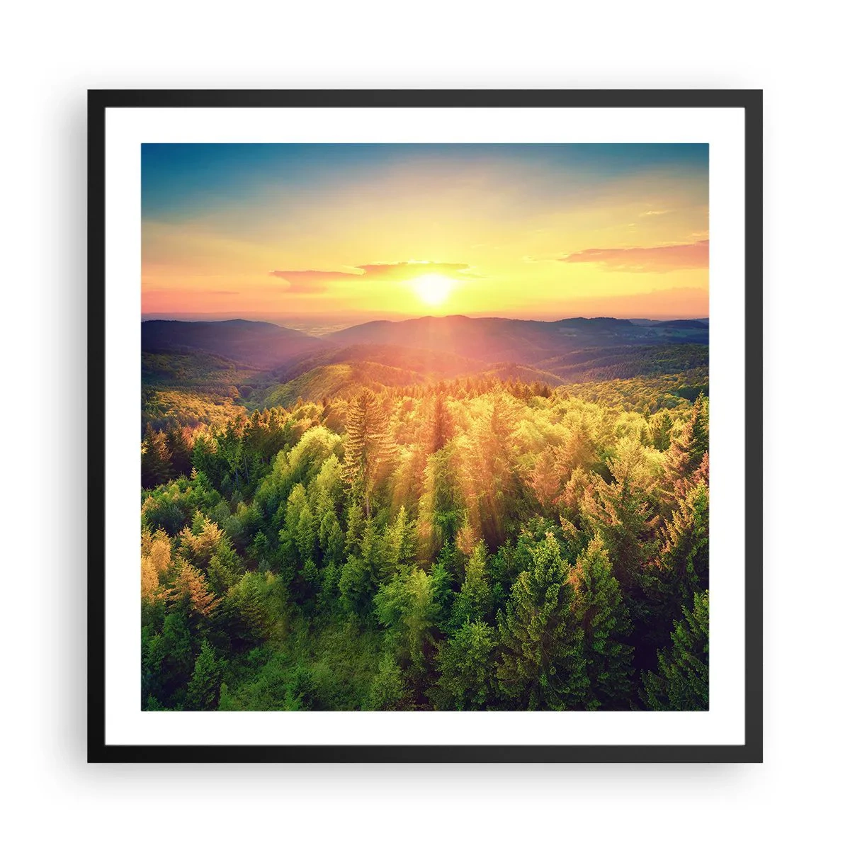 Poster in einem schwarzem Rahmen - Scheitelpunkte und Spitzen - 60x60 cm