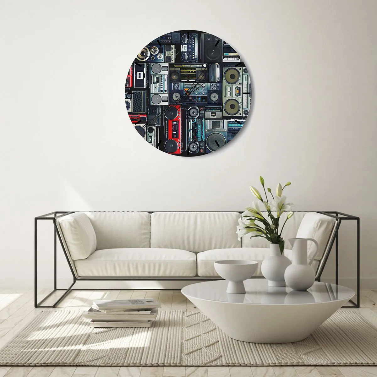 Wanduhr - Glasuhr - Sehnsucht nach den 1980er Jahren - 30x30 cm