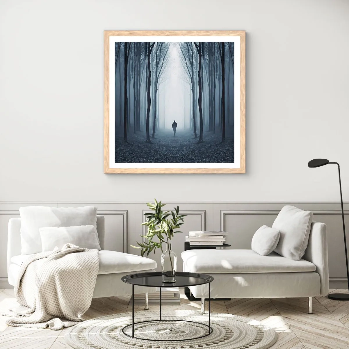 Poster in einem Rahmen aus heller Eiche - Alles einfach und übersichtlich - 60x60 cm