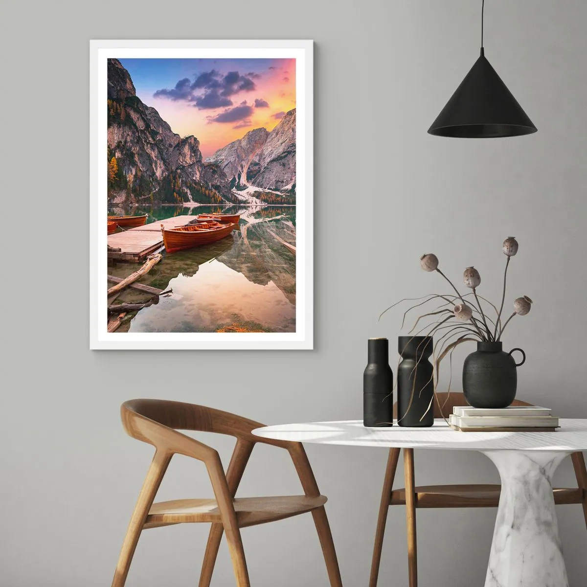 Poster in einem weißen Rahmen - Versprechen des Tages - 70x100 cm