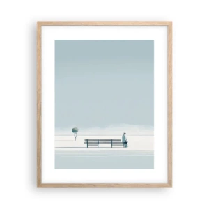 Poster in einem Rahmen aus heller Eiche - Ja, ich warte. - 40x50 cm