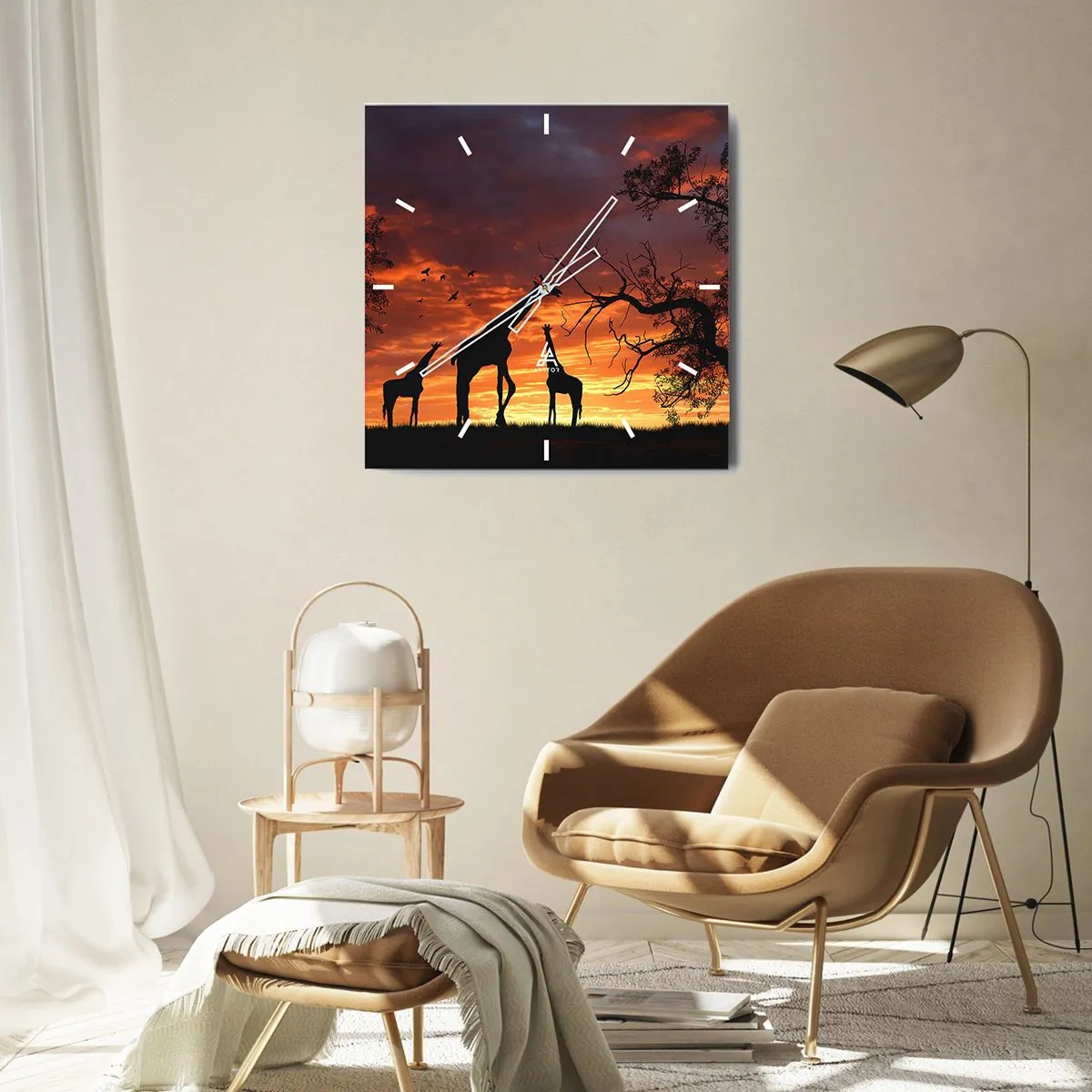 Wanduhr - Glasuhr - Ein kleines Abendessen mit deinen Liebsten - 30x30 cm