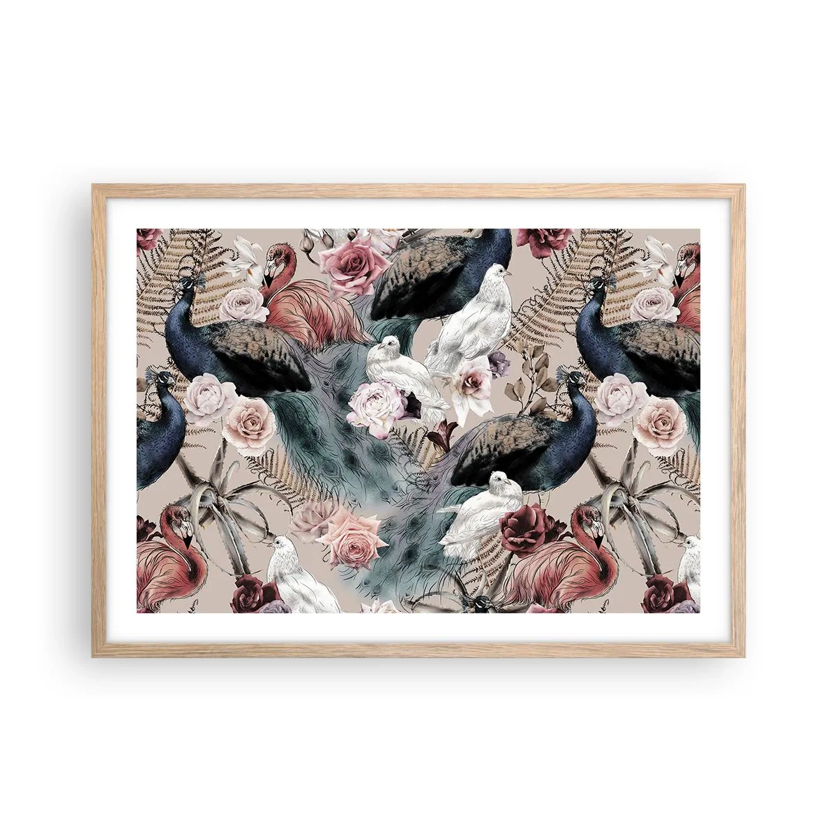 Poster in einem Rahmen aus heller Eiche - Im Schlossgarten - 70x50 cm