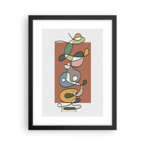 Poster in einem schwarzem Rahmen - Abstraktion: bunter Tanz - 30x40 cm