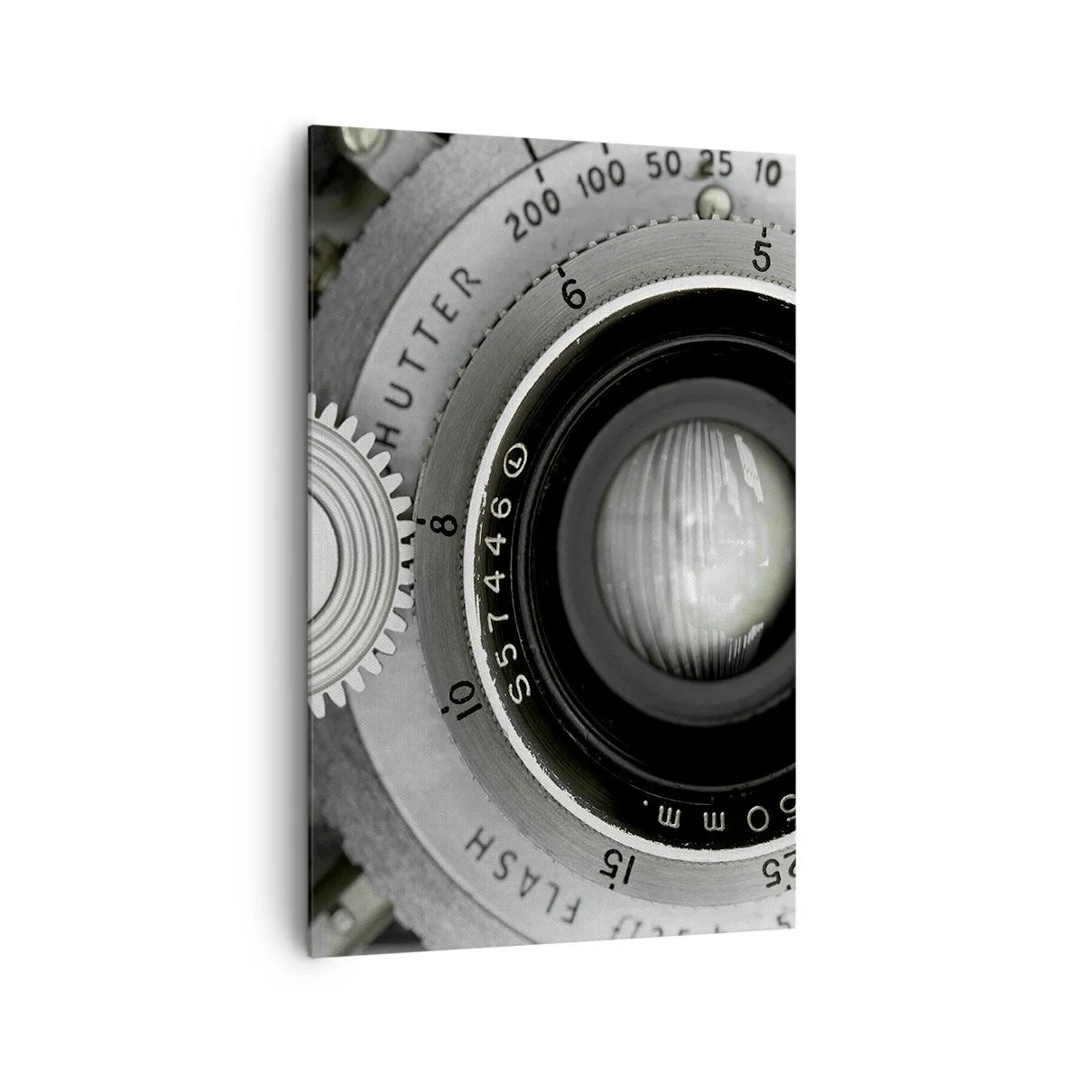Bild auf Leinwand - Leinwandbild - Das Objektiv einer alten Kamera - 80x120cm - Eine Story über Hollywood - Moderne Wanddekoration für Wohnzimmer und Schlafzimmer ARTTOR