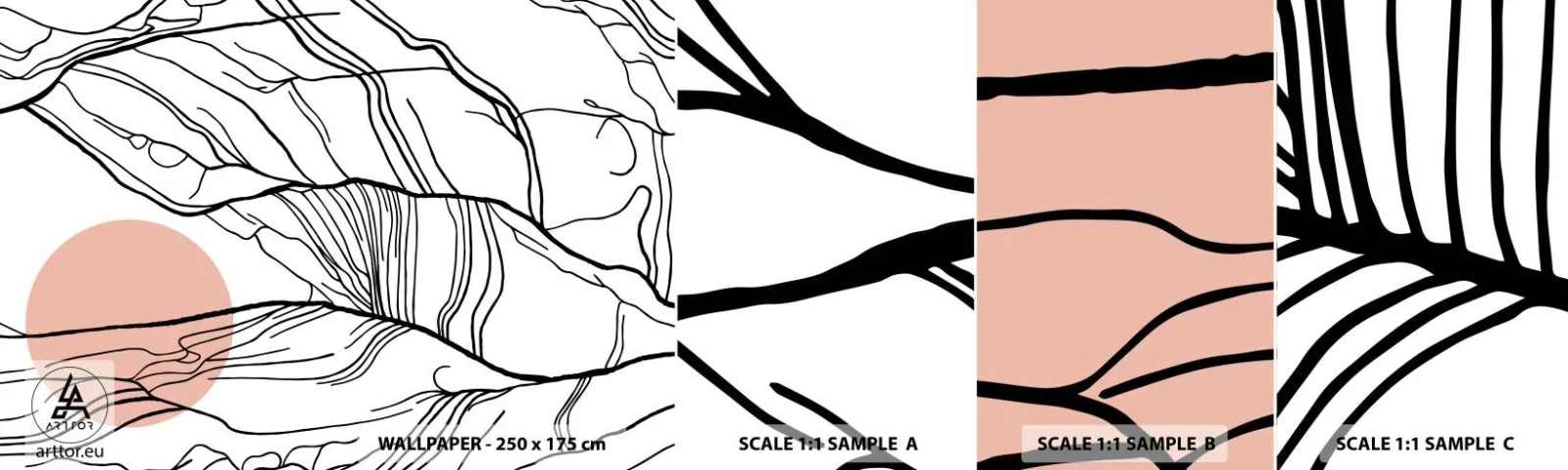 Fototapetenmuster Standard Eco - In einem Netz aus Zweigen - Abstraktion, Grafik, Design - 100x30 cm