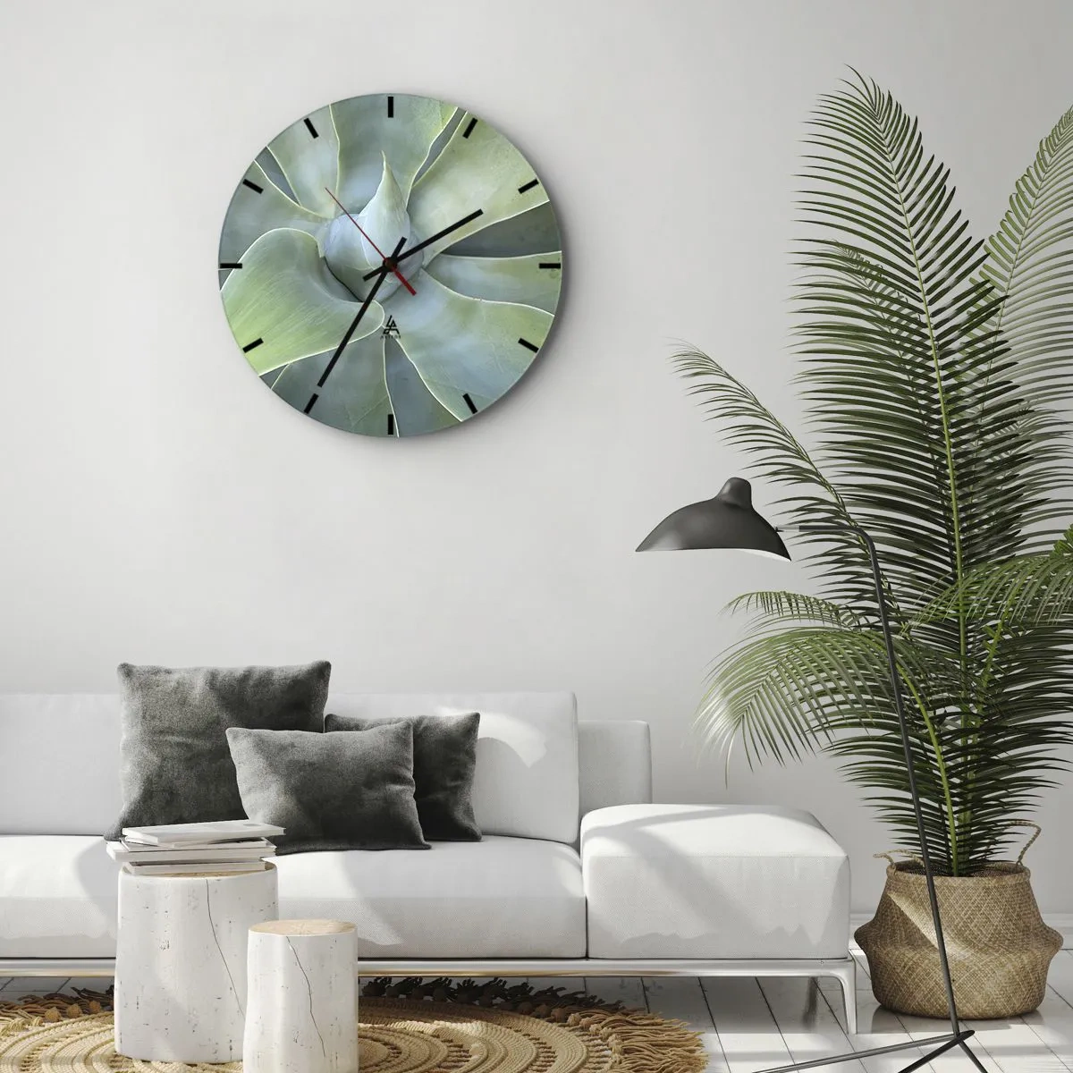 Wanduhr - Glasuhr - Geburt des Grüns - 40x40 cm