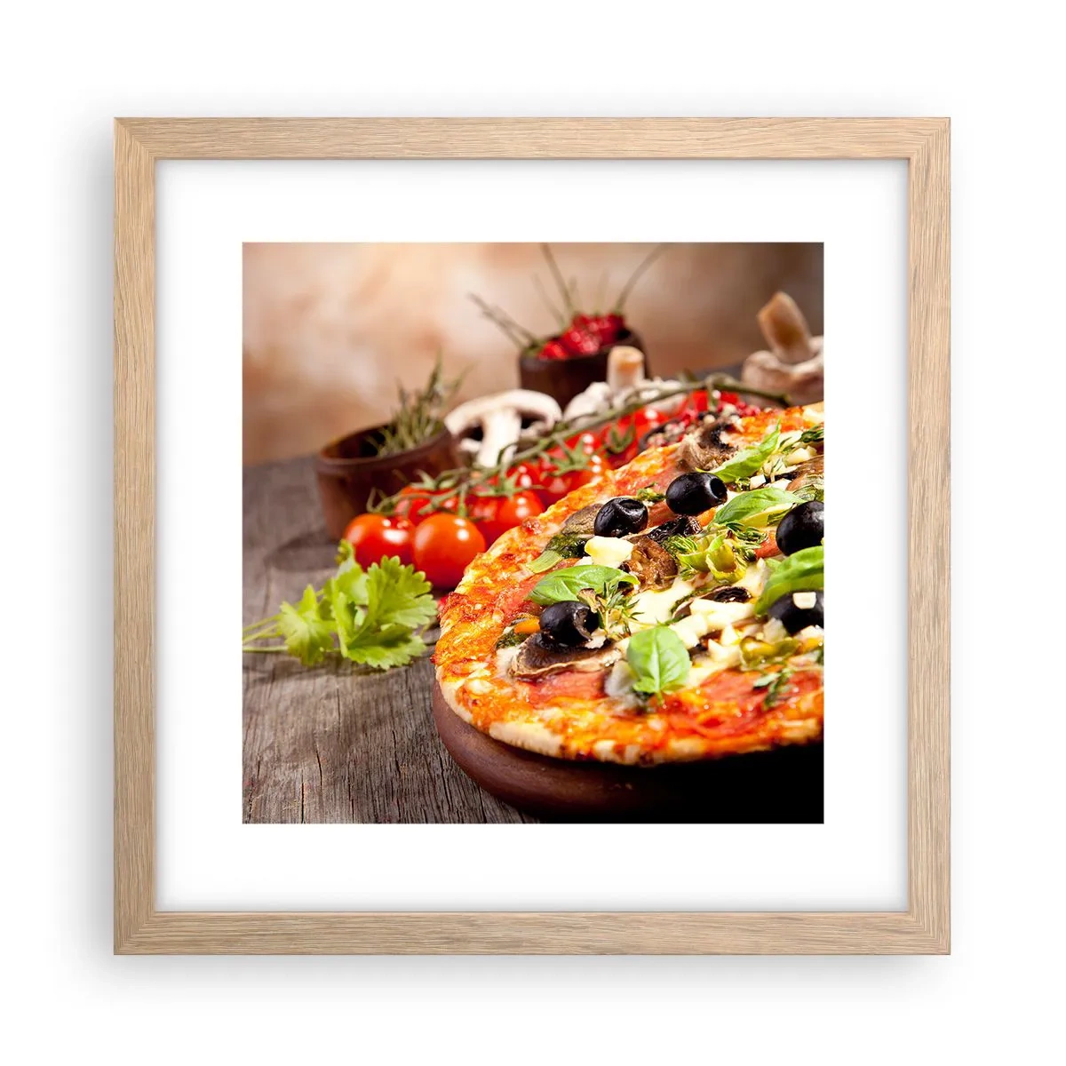 Poster in einem Rahmen aus heller Eiche - Aus den tellurischen Zutaten - 30x30 cm