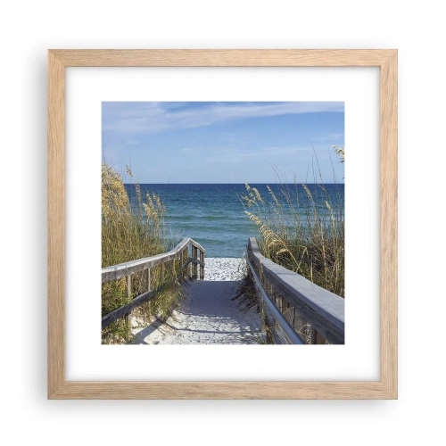 Poster in einem Rahmen aus heller Eiche - In der Sonne, im Wind - 30x30 cm