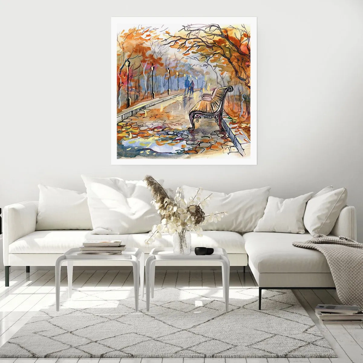 Poster - Gemeinsam im Herbst wandern - 50x50 cm