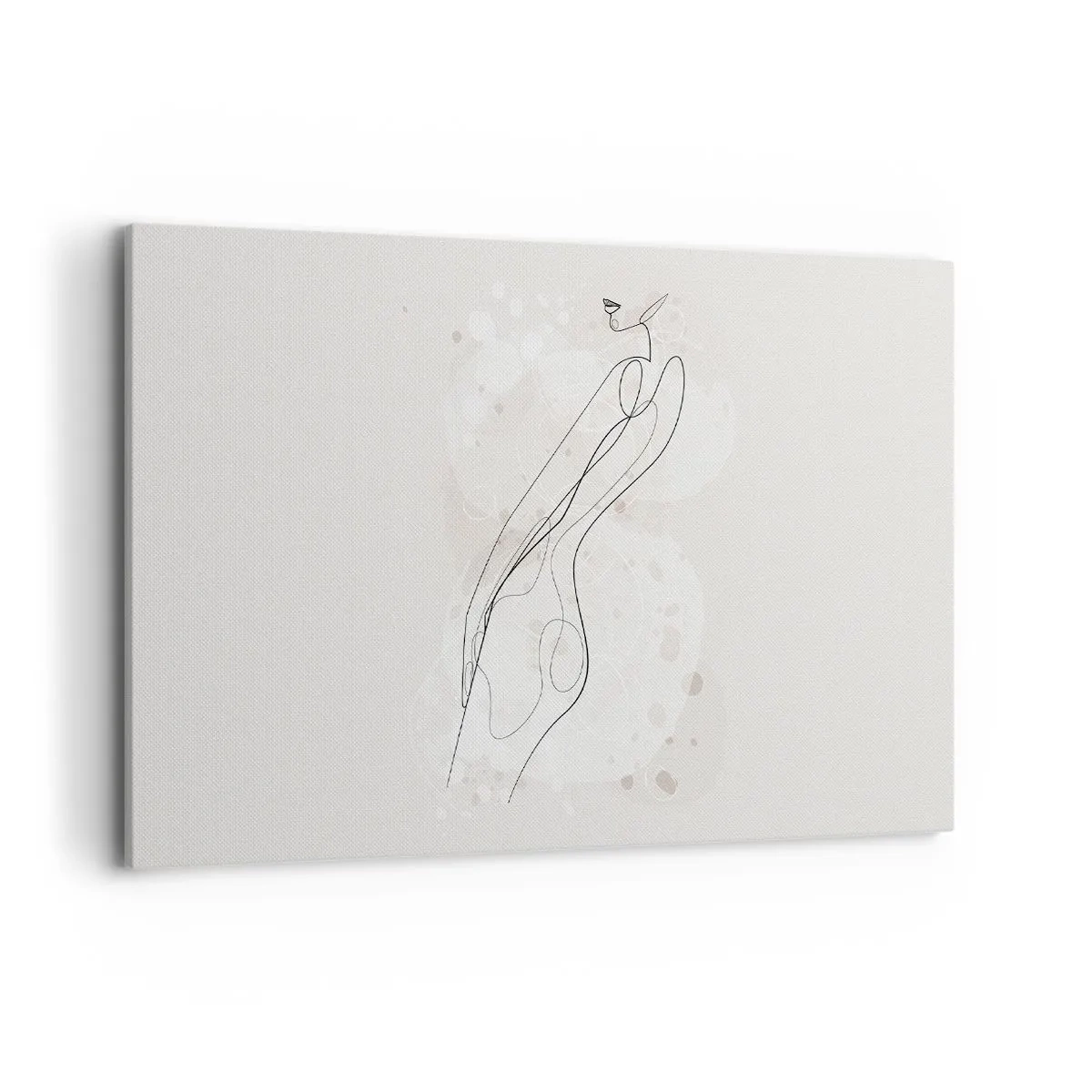 Bild auf Leinwand - Leinwandbild - Eine subtile Silhouettenskizze im minimalistischen Stil - 120x80cm - Der Blick schweift - Moderne Wanddekoration für Wohnzimmer und Schlafzimmer ARTTOR