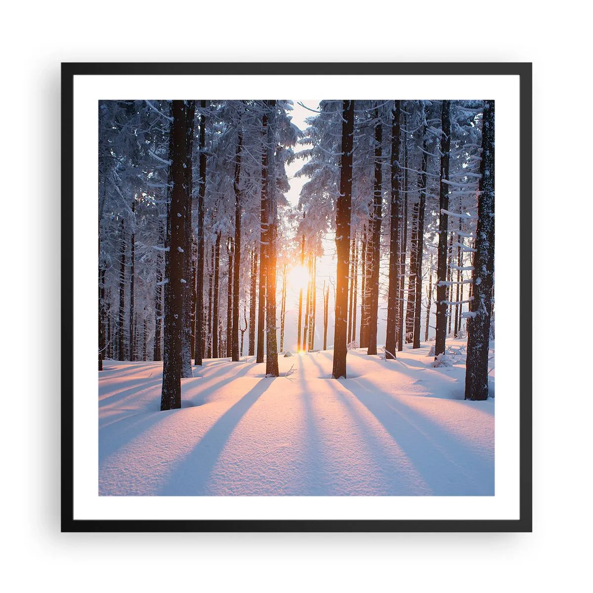 Poster in einem schwarzem Rahmen - Ganz klar schwarz auf weiß - 60x60 cm