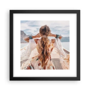 Poster in einem schwarzem Rahmen - Auf dem Weg zum Glück - 30x30 cm