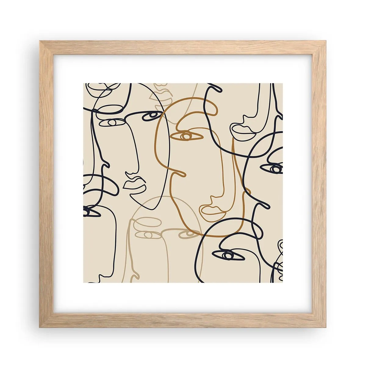 Poster in einem Rahmen aus heller Eiche - Das Porträt wird multipliziert - 30x30 cm