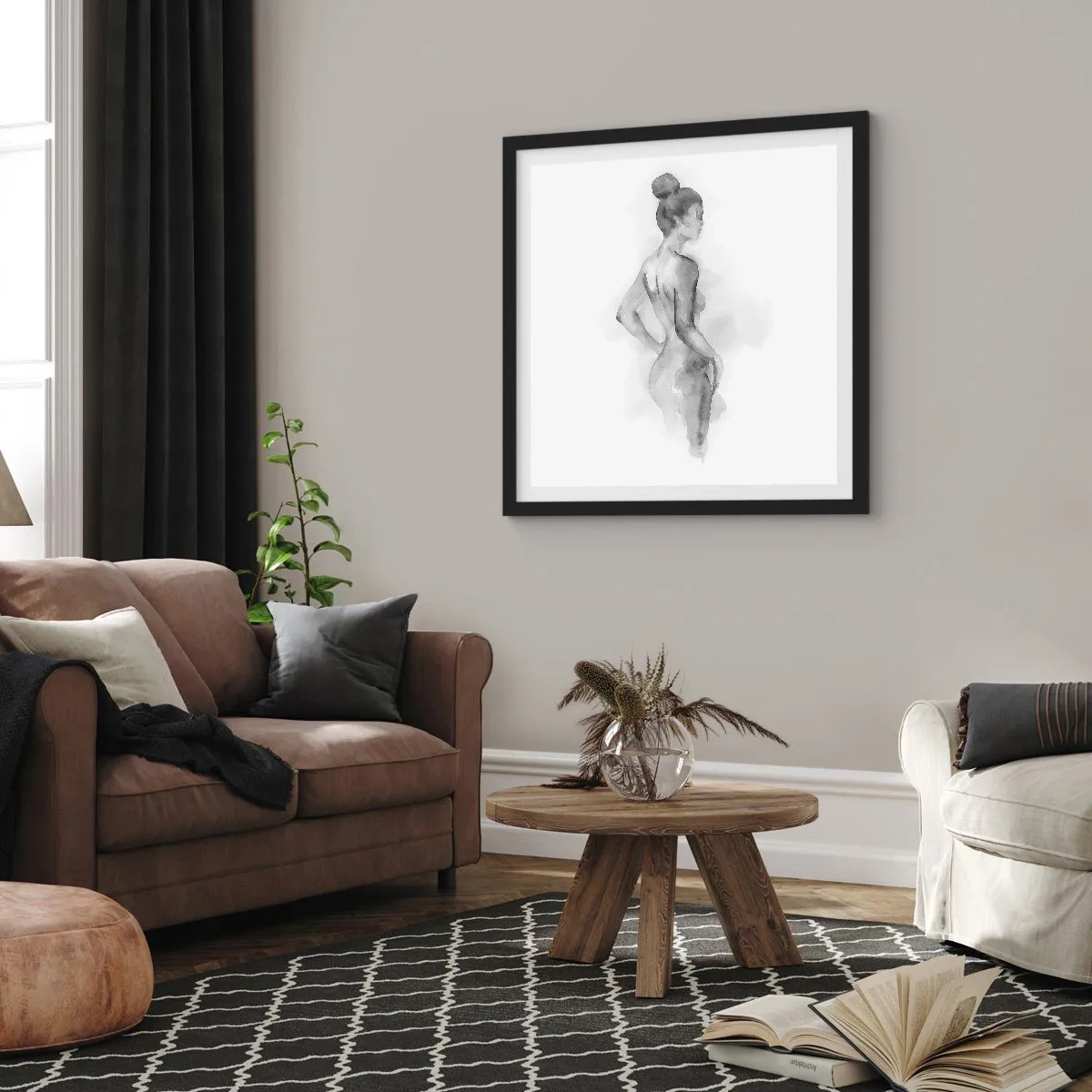 Poster in einem schwarzem Rahmen - Schön wie ein Gemälde - 50x50 cm