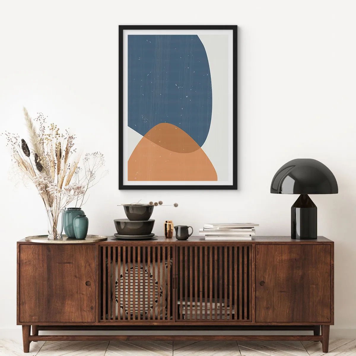 Poster in einem schwarzem Rahmen - Ovale und Einflüsse - 40x50 cm