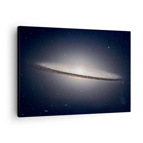Bild auf Leinwand - Leinwandbild - Eine Spiralgalaxie vor dem Hintergrund des Sternenraums - 70x50cm - Vor langer Zeit in einer weit entfernten Galaxie ... - Moderne Wanddekoration für Wohnzimmer und Schlafzimmer ARTTOR