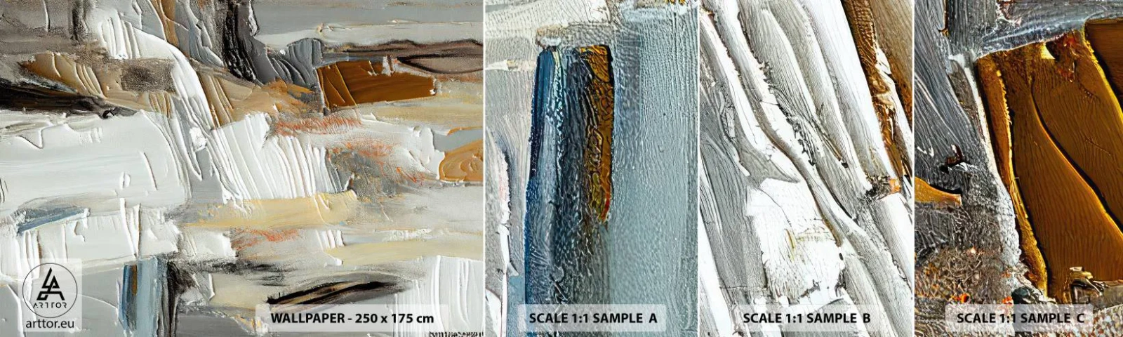 Fototapetenmuster Standard Eco - Bunte Schichten - Stück, Malen, Malerei - 100x30 cm