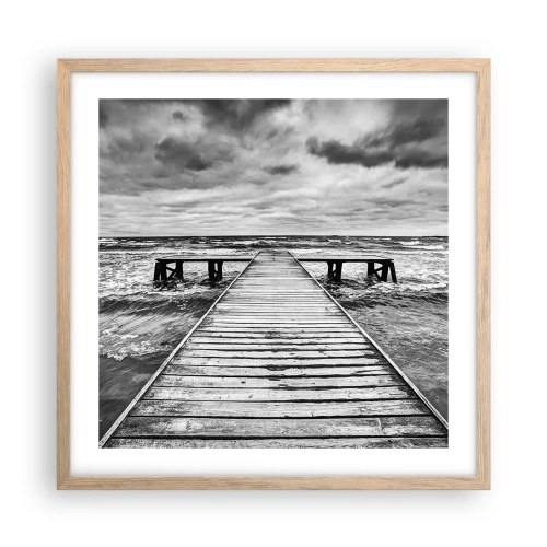 Poster in einem Rahmen aus heller Eiche - Ich warte darauf, dass der Wind wegjagt... - 50x50 cm