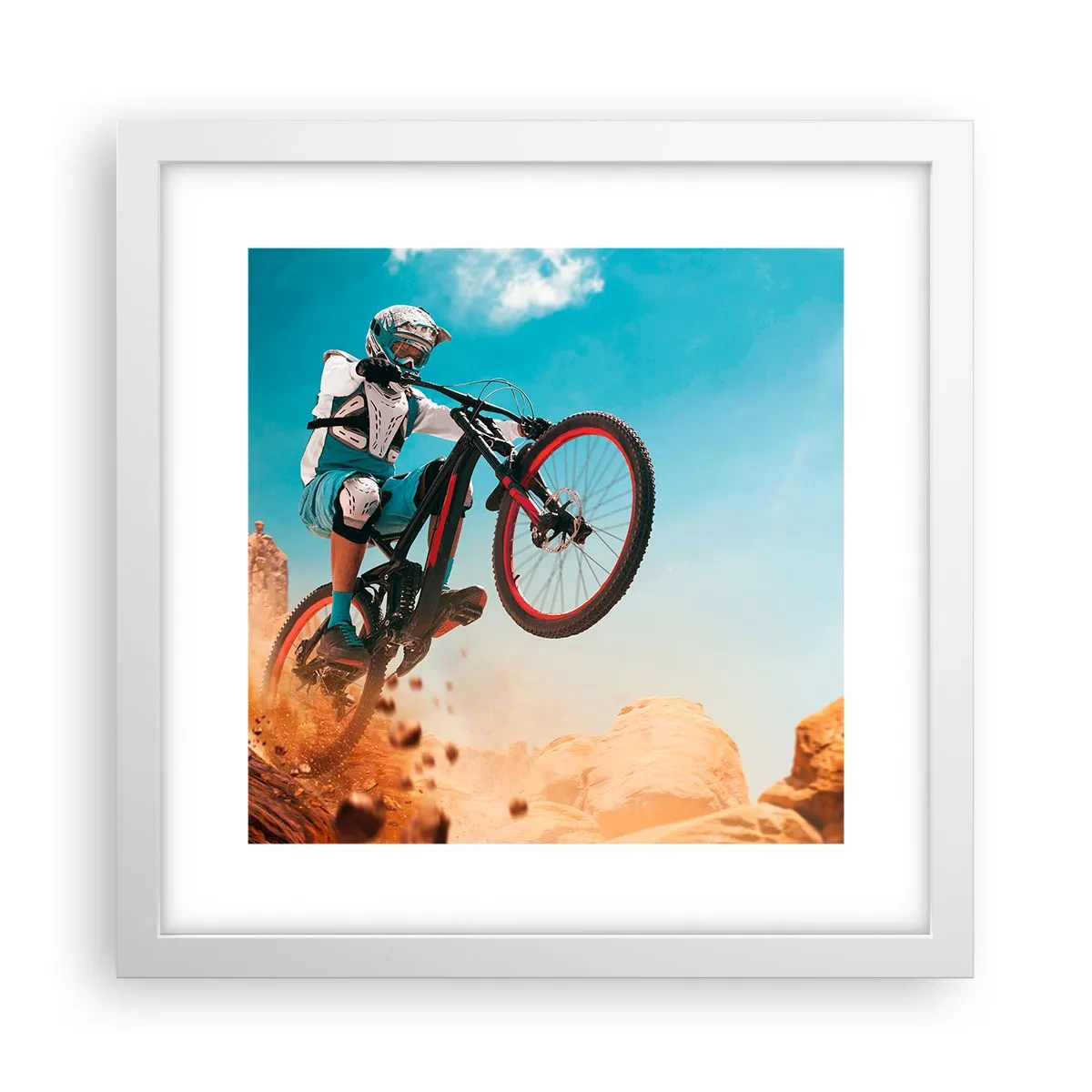 Poster in einem weißen Rahmen - Fahrrad-Wahnsinn-Dämon - 30x30 cm