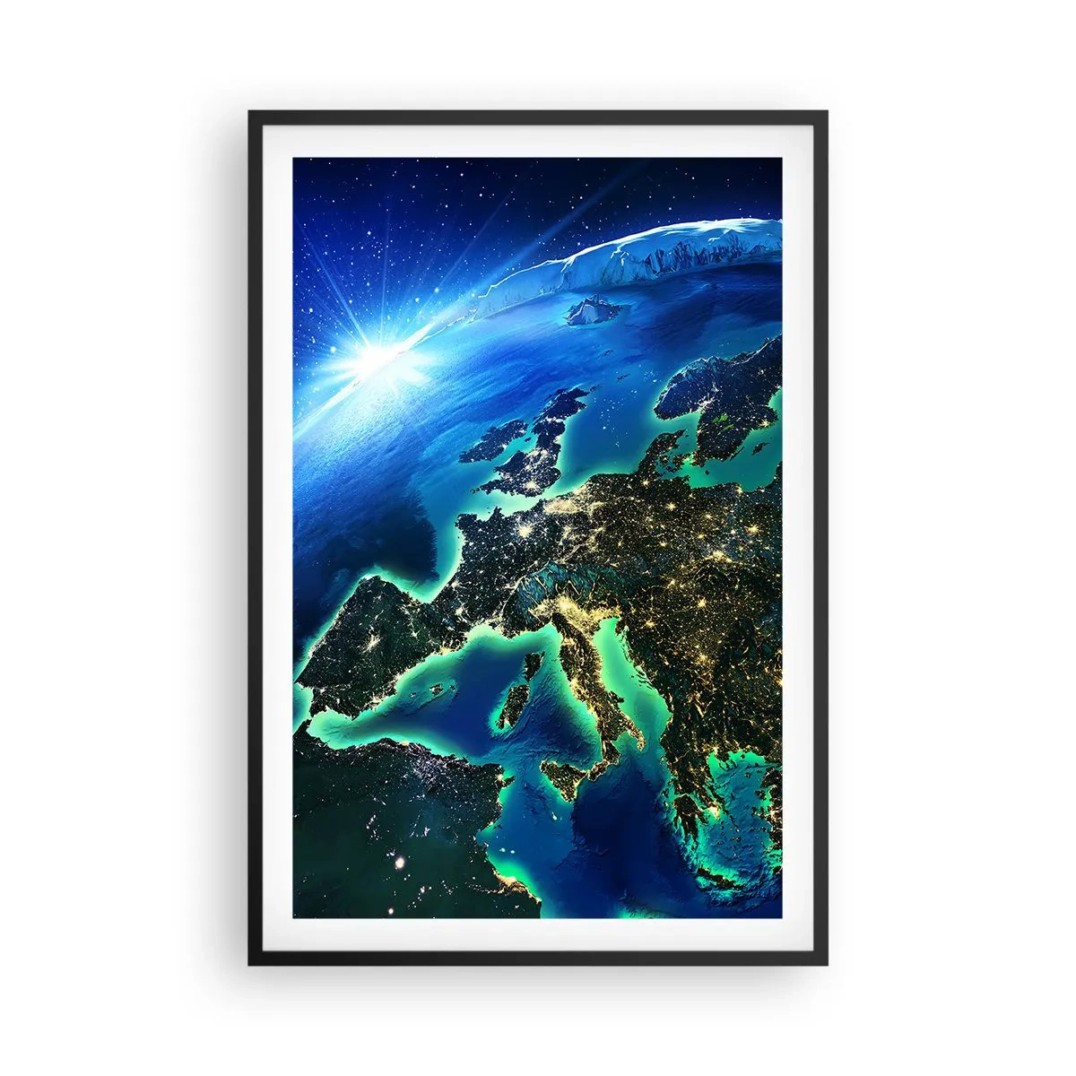 Poster in einem schwarzem Rahmen - Funkelndes Europa - 61x91 cm