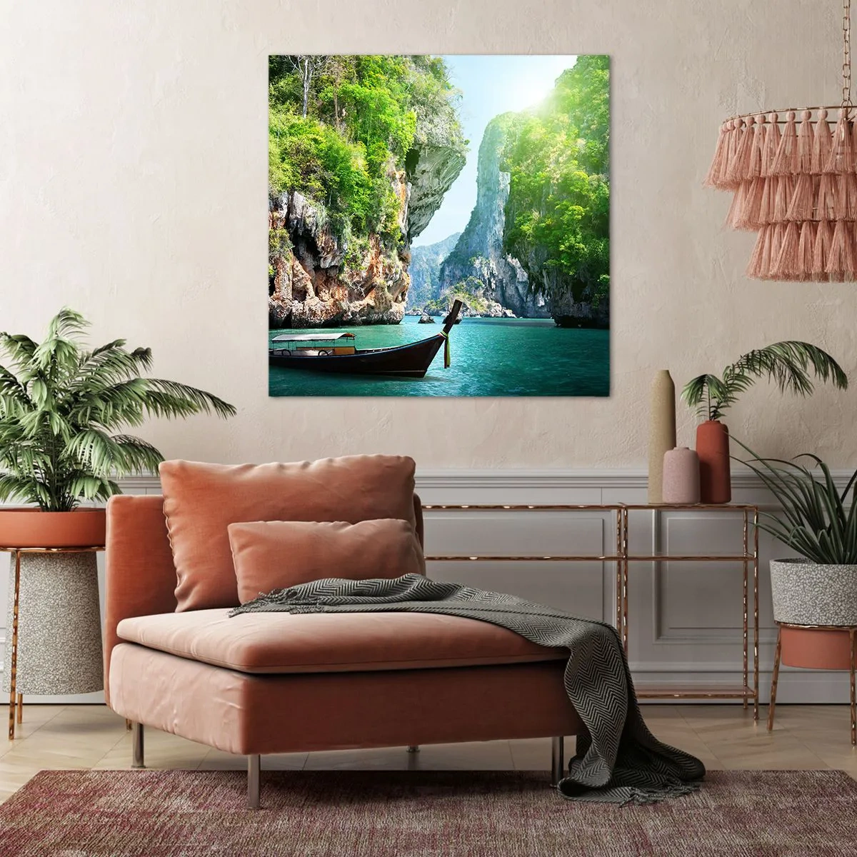 Bild auf Leinwand - Leinwandbild - Eine Einladung zu einer exotischen Reise - 30x30 cm