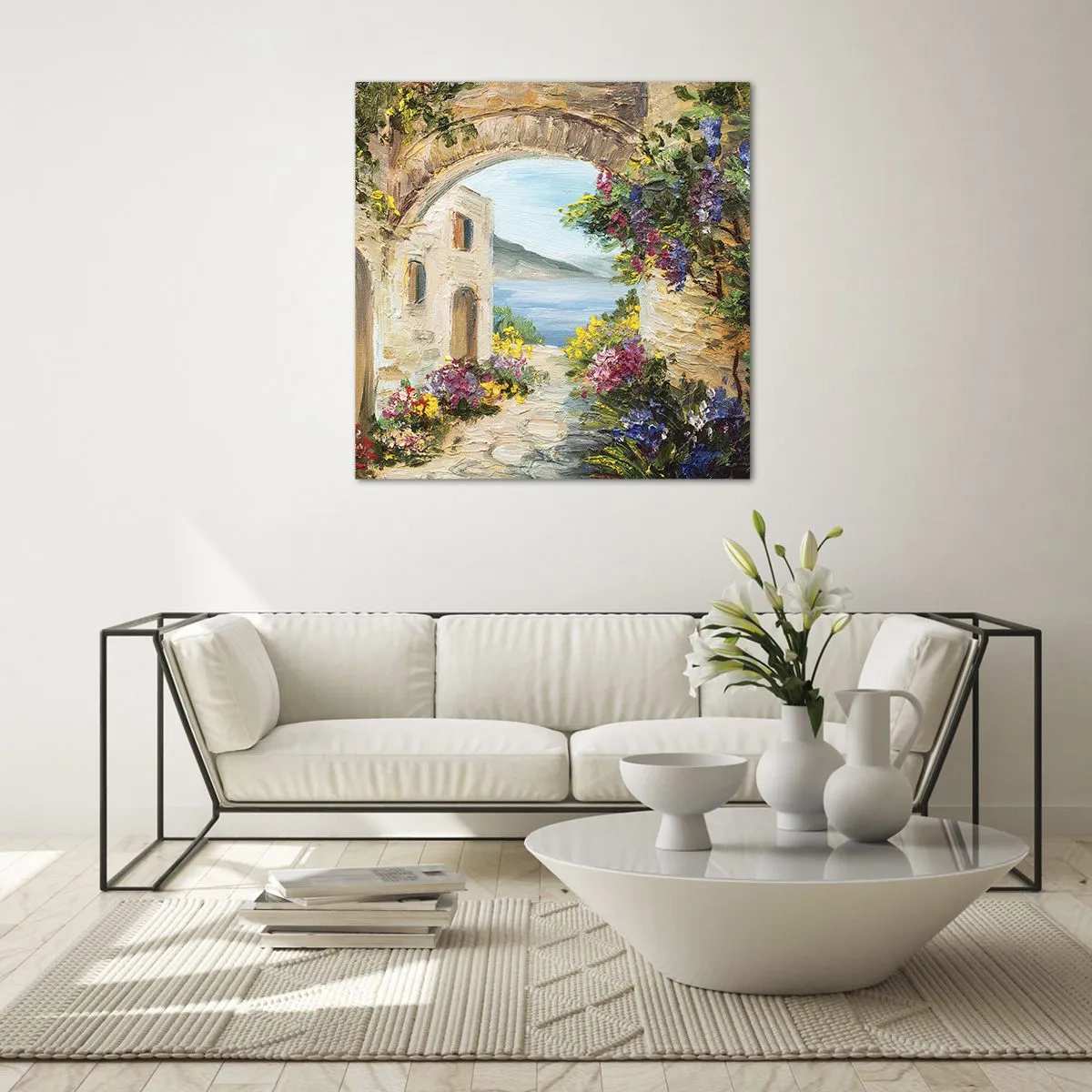 Glasbild - Bild auf glas - Charme einer Küstenprovinz - 60x60 cm