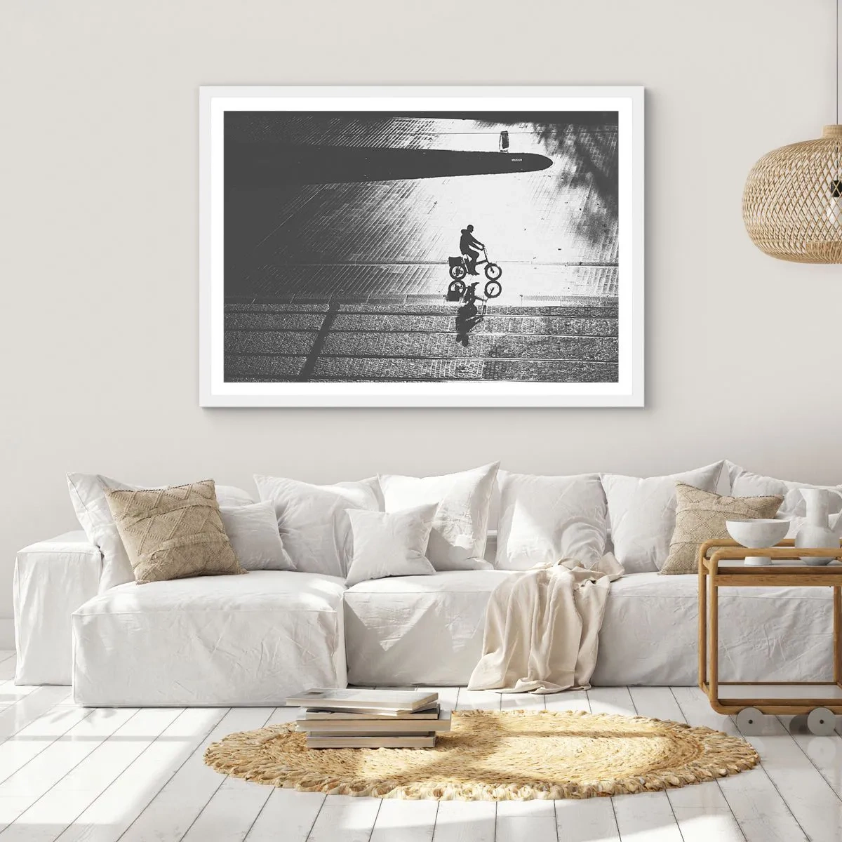 Poster in einem weißen Rahmen - Vor sich hin durch die Stadt - 40x30 cm