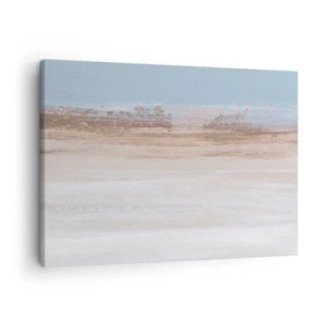 Bild auf Leinwand - Leinwandbild - Eine subtile Landschaft in Pastelltönen von Blau und Beige - 70x50cm - Mehrdeutige Landschaft - Moderne Wanddekoration für Wohnzimmer und Schlafzimmer ARTTOR