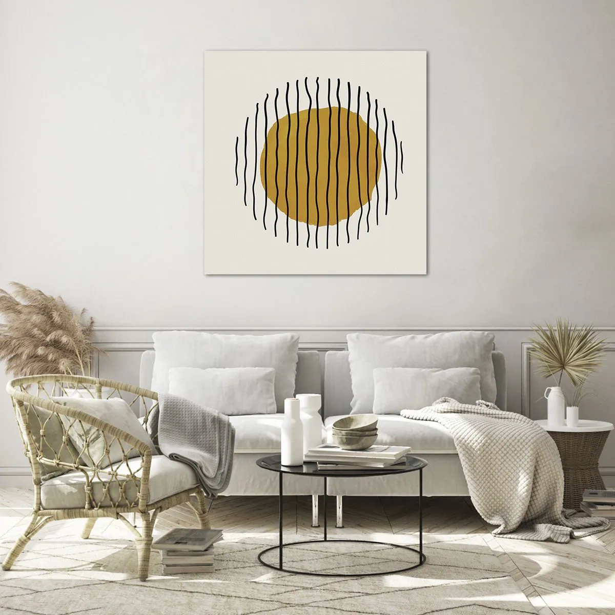 Glasbild - Bild auf glas - Abstraktion, die vor Hitze zittert - 70x70 cm