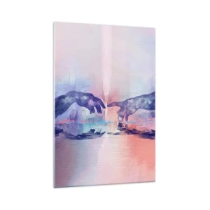 Glasbild - Bild auf glas - Symbolische Hände in abstrakten Farben, die auf das Thema der Schöpfung verweisen - 70x100cm - Göttlicher Funke des Lebens - Moderne Wanddekoration für Wohnzimmer und Schlafzimmer ARTTOR