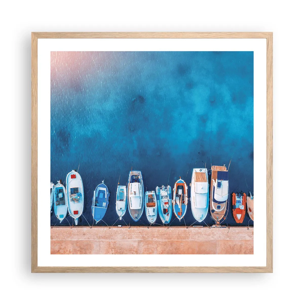 Poster in einem Rahmen aus heller Eiche - In einer Reihe - 60x60 cm