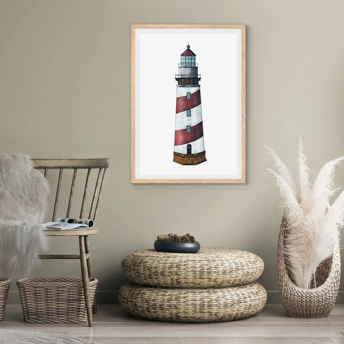 Poster in einem Rahmen aus heller Eiche - Immer auf der Hut - 70x100 cm