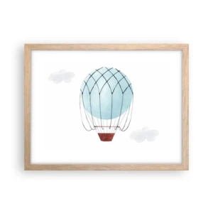 Poster in einem Rahmen aus heller Eiche - Ganz in den Wolken - 40x30 cm