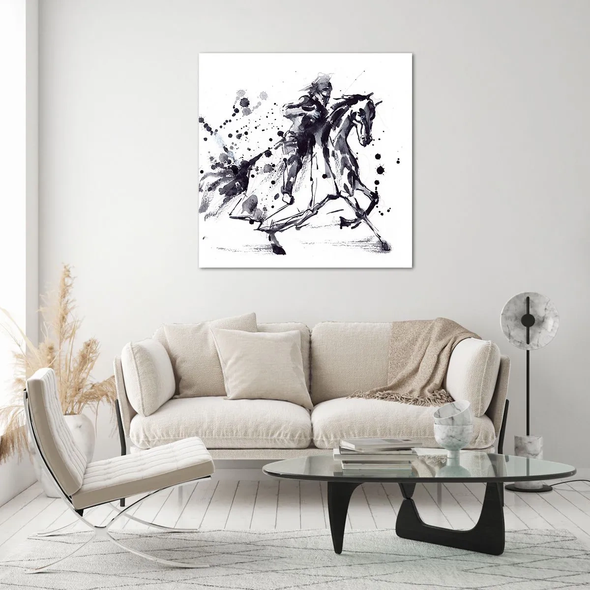 Glasbild - Bild auf glas - Schwarzer Ritter - 70x70 cm