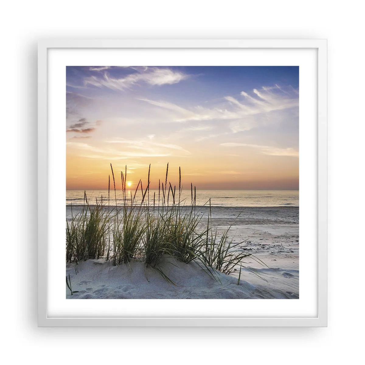 Poster in einem weißen Rahmen - Schau, denk, fühl - 50x50 cm