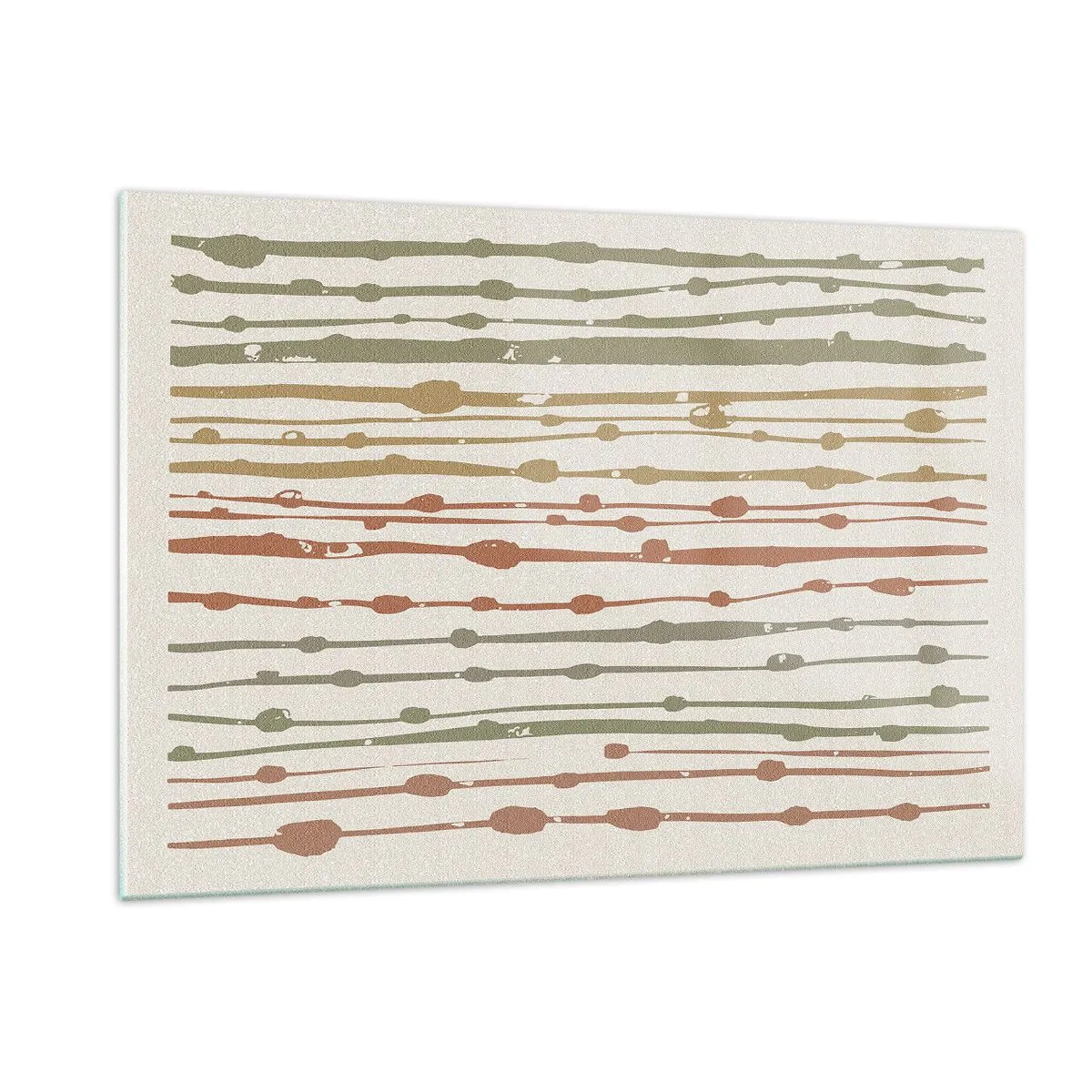 Glasbild - Bild auf glas - Bunte Linien und Punkte bilden eine rhythmische Komposition - 120x80cm - Musikalische Notation von Farben - Moderne Wanddekoration für Wohnzimmer und Schlafzimmer ARTTOR