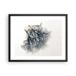 Poster in einem schwarzem Rahmen - Dem Rauschen der Bäume lauschen - 50x40 cm