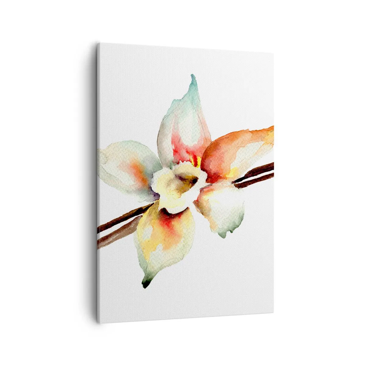 Bild auf Leinwand - Leinwandbild - Aquarell-Blumenillustration in Pastellfarben - 50x70cm - Süße mit Farbe verschüttet - Moderne Wanddekoration für Wohnzimmer und Schlafzimmer ARTTOR