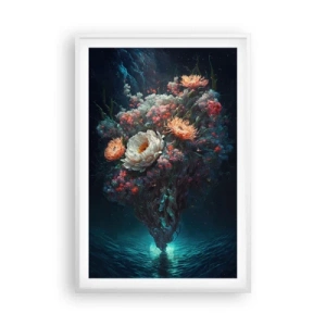Poster in einem weißen Rahmen - Seltsamer Garten - 61x91 cm